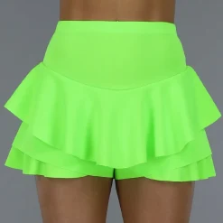 Geplooide Neon Groene Skort