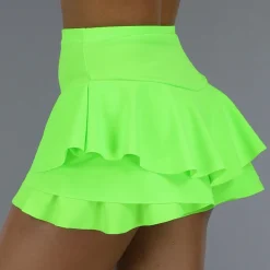 Geplooide Neon Groene Skort
