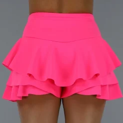 Geplooide Neon Roze Skort