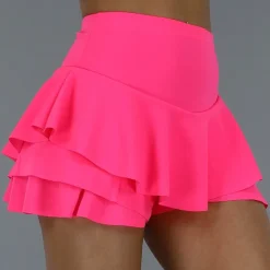 Geplooide Neon Roze Skort