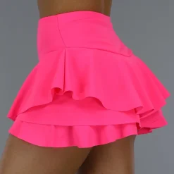 Geplooide Neon Roze Skort