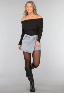 Geplooide Top met Blote Schouders