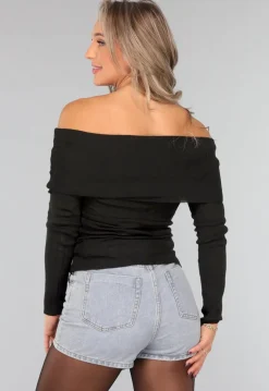 Geplooide Top met Blote Schouders