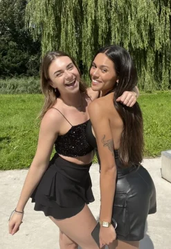 Geplooide Zwarte Skort