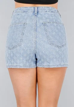 Geruwde Denim Stretch Skort