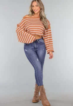 Gestreepte Camel Trui