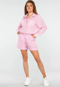 Gestreepte Two-Piece met Short en Blouse