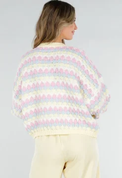 Gestreept Pastel Gebreid Vest
