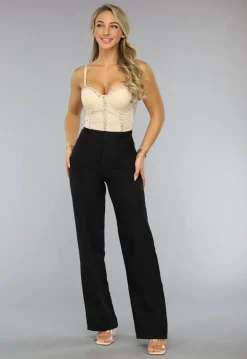 Glitter Korset Look Bustier in Beige