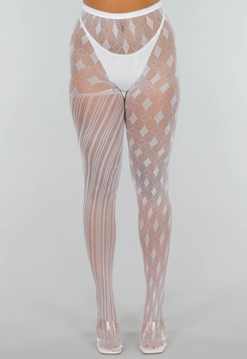 Glow in the Dark Panty met Asymmetrisch Design en Diamant- en Streeppatroon