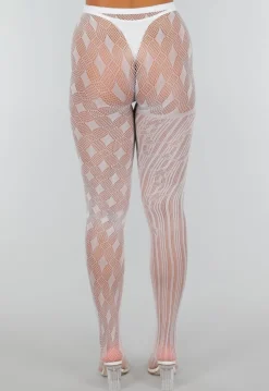 Glow in the Dark Panty met Asymmetrisch Design en Diamant- en Streeppatroon