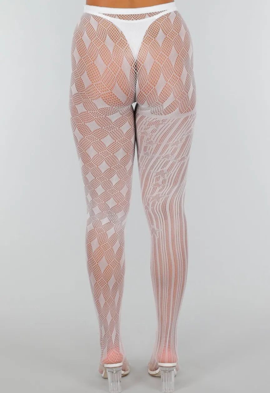 Glow in the Dark Panty met Asymmetrisch Design en Diamant- en Streeppatroon