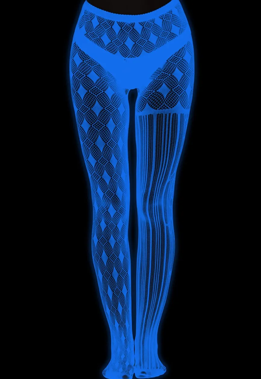 Glow in the Dark Panty met Asymmetrisch Design en Diamant- en Streeppatroon