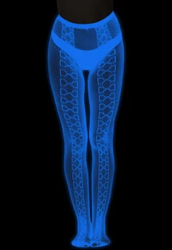Glow in the Dark Panty met Visnetstructuur en Verticale Strikpatronen