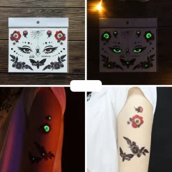 Glow In The Dark Tijdelijke Halloween Tattoo Set