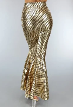 Gouden Aansluitende Zeemeerminnen Rok