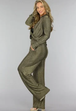 Gouden Blouse met Glitter Steentjes