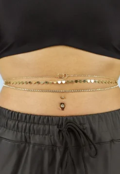 Gouden Bodychain met Hartjes 3 Pack