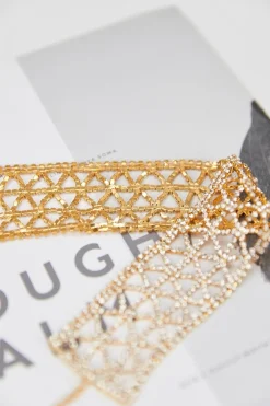Gouden Choker met Strass Steentjes