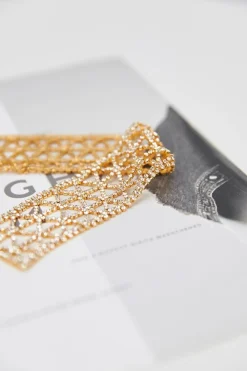 Gouden Choker met Strass Steentjes