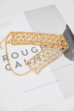 Gouden Choker met Strass Steentjes