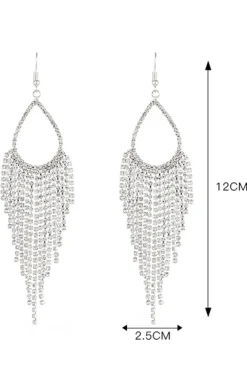Gouden Druppel Oorbellen met Strass