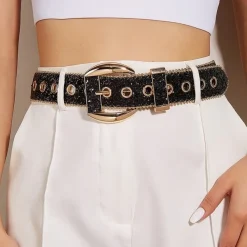 Gouden Glamour Riem met Zwarte Glitters