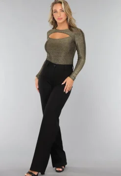 Gouden Glitter Body met Uitsnede