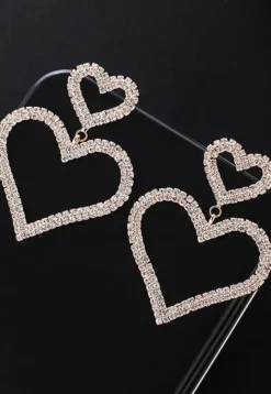 Gouden Glitter Hartjes Oorbellen