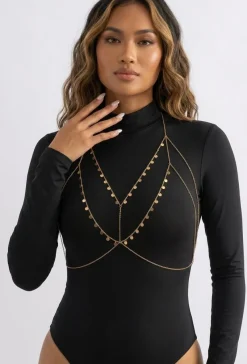 Gouden Halter Body Chain met Coin