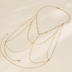 Gouden Halter Body Chain met Coin