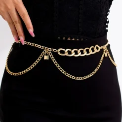 Gouden Heup Bodychain met Schakelketting