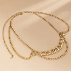 Gouden Heup Bodychain met Schakelketting