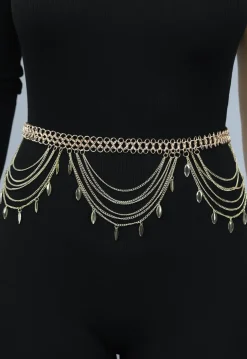 Gouden Layered Heupriem met Bedeltjes