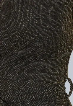 Gouden Longsleeve Glitter Jumpsuit met Ceintuur