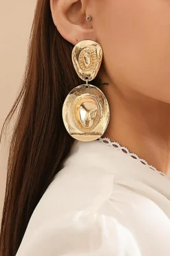 Gouden Oorbellen met Cowboyhoedjes