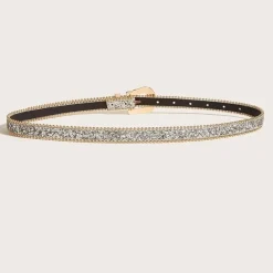 Gouden Parel Riem met Sierlijke Gesp en Zilveren Glitters