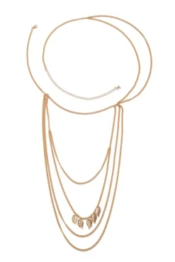 Gouden Schouder Ketting met Leaf
