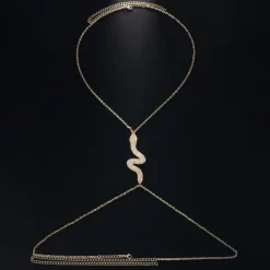 Gouden Snake Bodychain met Strass
