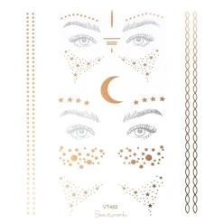 Gouden Sproeten en Details Tattoo Gezicht