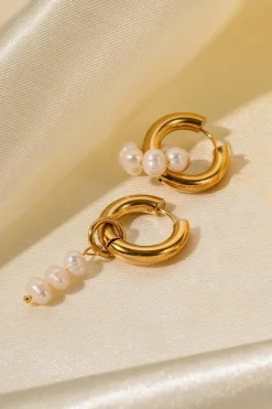 Gouden Stainless Mix en Match Oorbellen met Parels