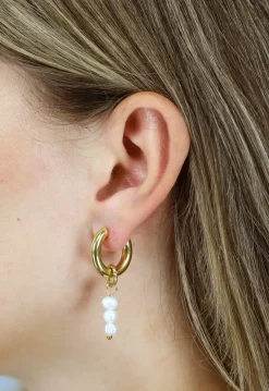 Gouden Stainless Mix en Match Oorbellen met Parels