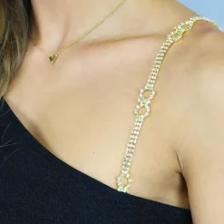 Gouden Strass Bh Band met Infinity Teken