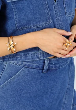 Gouden Zeester Sieraden Set met Ketting Oorbellen Armband en Ring