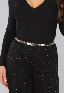 Gouden Zigzag Stretch Ceintuur