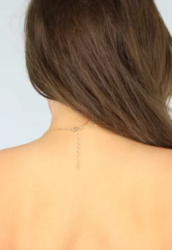 Goudkleurige Bodychain met Diamantjes en Karabijnsluiting