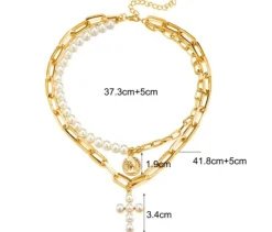 Goudkleurige Ketting met Parels