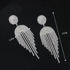 Goudkleurige Oorhangers met Strass