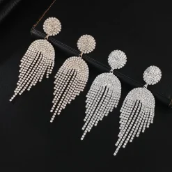 Goudkleurige Oorhangers met Strass