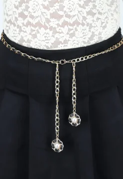 Goudkleurig Schakelriempje met Pareldetail